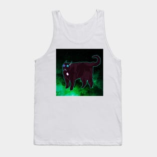 cat space demon art neon animal parody Tank Top